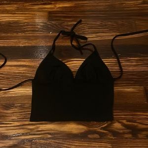 Edikted Black Backless Crop top XS